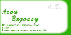 aron bagossy business card
